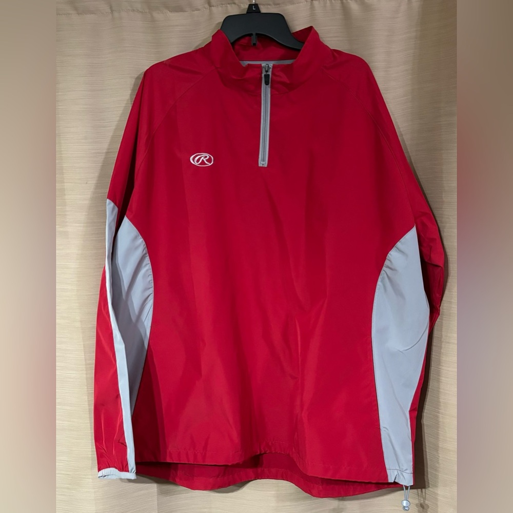 Rawlings Red Windbreaker Pullover coach Baseball 2XL Men’s